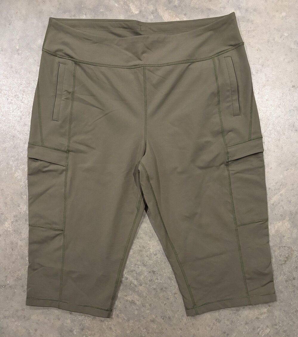Duluth Trading Women's XL Green Side Pocket Cropped Athletic Leggings